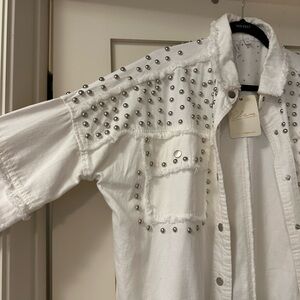 Elan western style studded button down